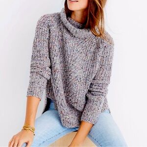 Madewell Colorfleck Ribbed Turtleneck Sweater